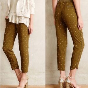 Elevenses Goldform Olive Skinny Crop Pull On Pants Size 2